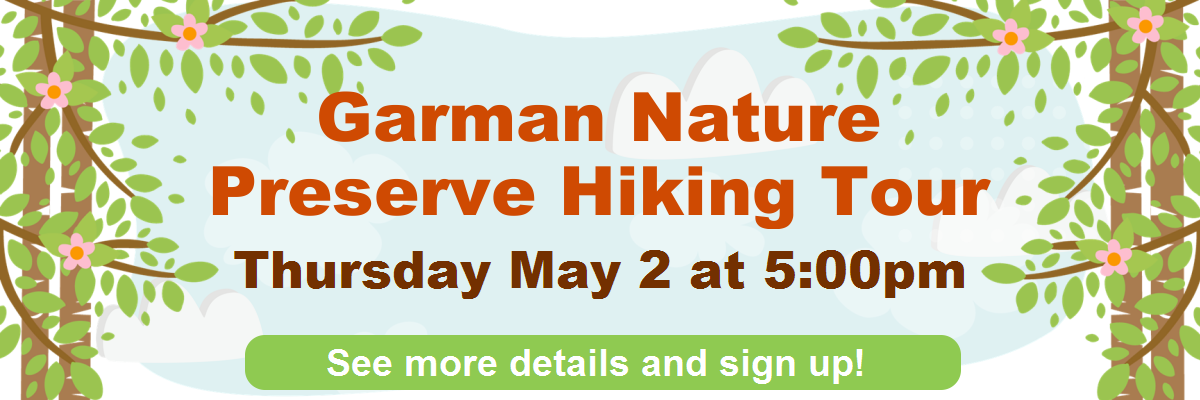 Garman Nature Hike Banner May 2024
